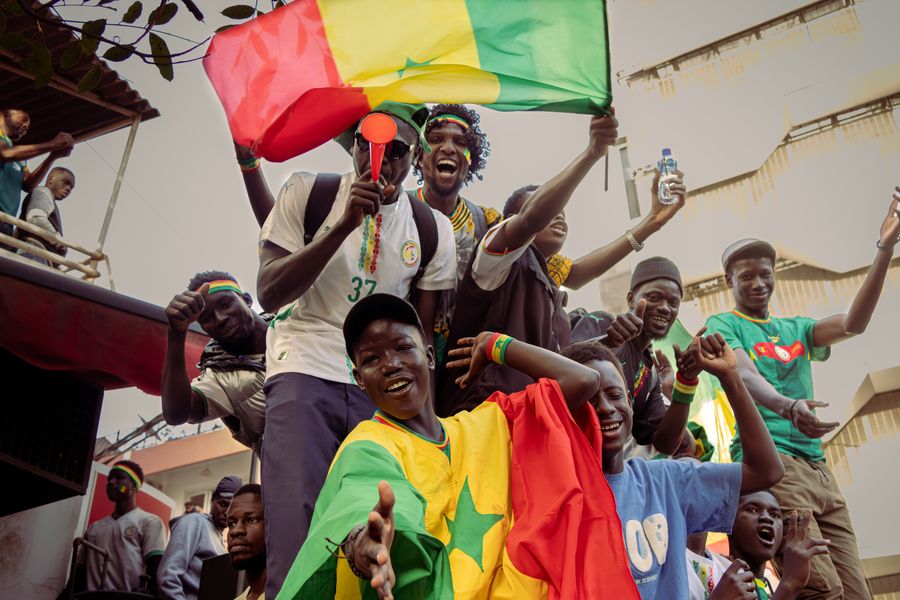 Fan wearing the Senegal Β· Fans